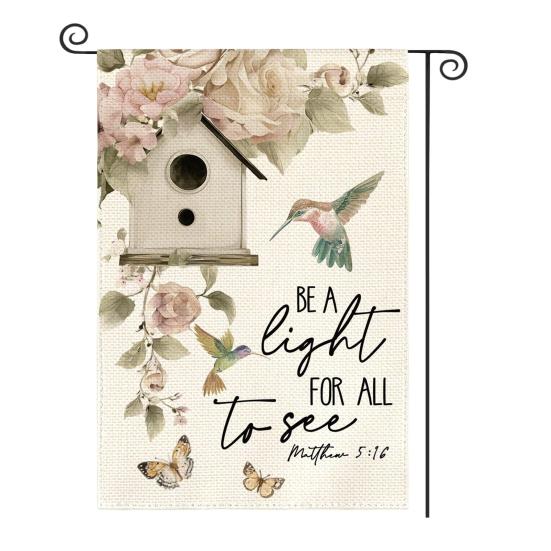 Hello Spring Floral Garden Flag 12x18 Inch Double Sided Colorful Flowers
