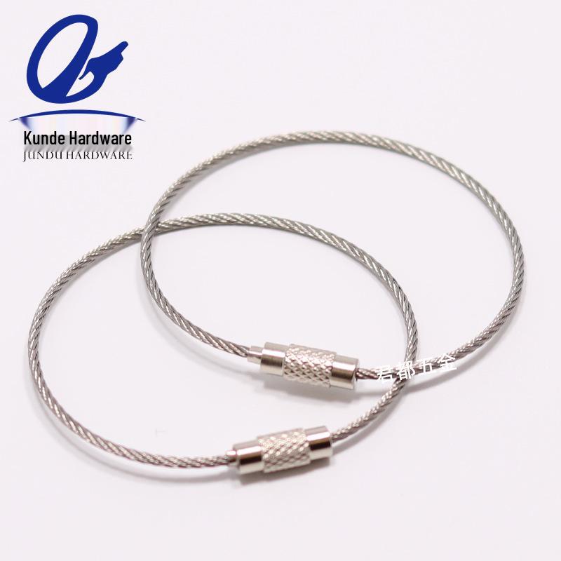 Stainless Steel Wire Rope Keyring Lock.