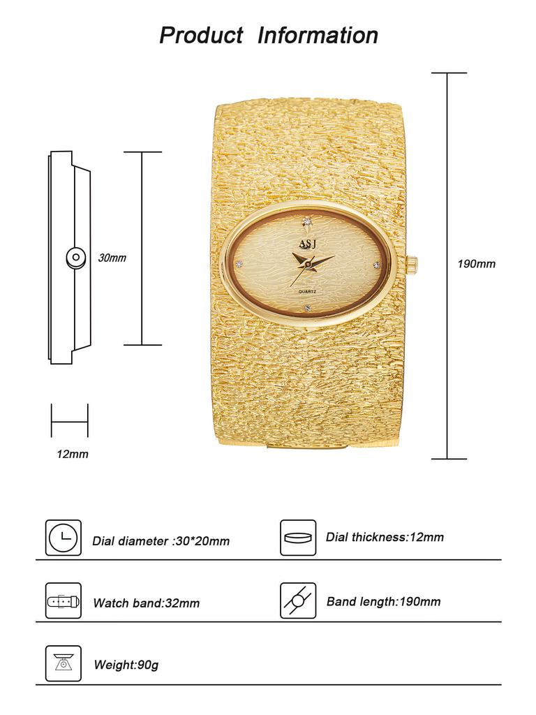 ASJ Luxury Bark Pattern Simple Watch for Women Women's Bracelet Watch Reloj Mujer Gold Relojes Para Damas