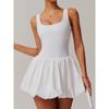 Nude Feel Fake Two-Piece Sports Dress Women's Fashion Tape Bottoming Outdoor Running Fitness Tennis Skirt Pocket Baseball Skirt