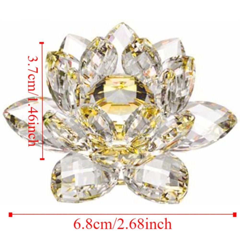 Anti-slip Crystal Lotus Flower 3 Foots Sun Catcher Ornaments Crystal Flower Figurine  Home Decor