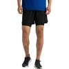 Stylish, Comfortable, Soft, Skin-Friendly Solid Color 3/2 In 1 Sports Shorts Men's Black