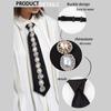 Cravate Punk Mode Pré-nouée JK Preppy Décor Strass Nœud Papillon Vintage Cravate Réglable pour Hommes Femmes Chemise d'Uniforme