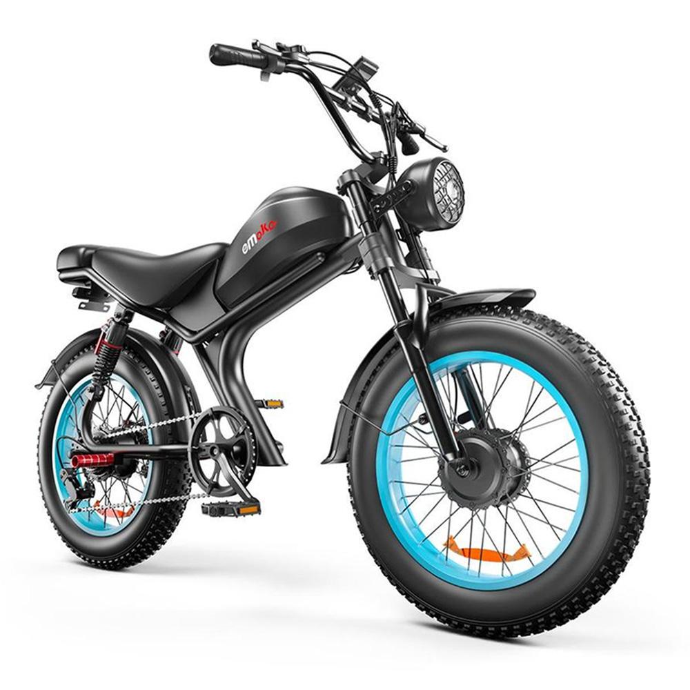Emoko C93-D Dual-Drive Elektrofahrrad mit 2000W, 48V23Ah, 20×4.0 Fat Tire Pedelec, Hydraulische Scheibenbremsen E-Bike für Pendler & Outdoor-Abenteuer