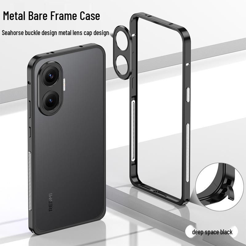 Xiaomi Poco F7 & Redmi Turbo4Pro Metal Bumper Case with Hippocampus Buckle