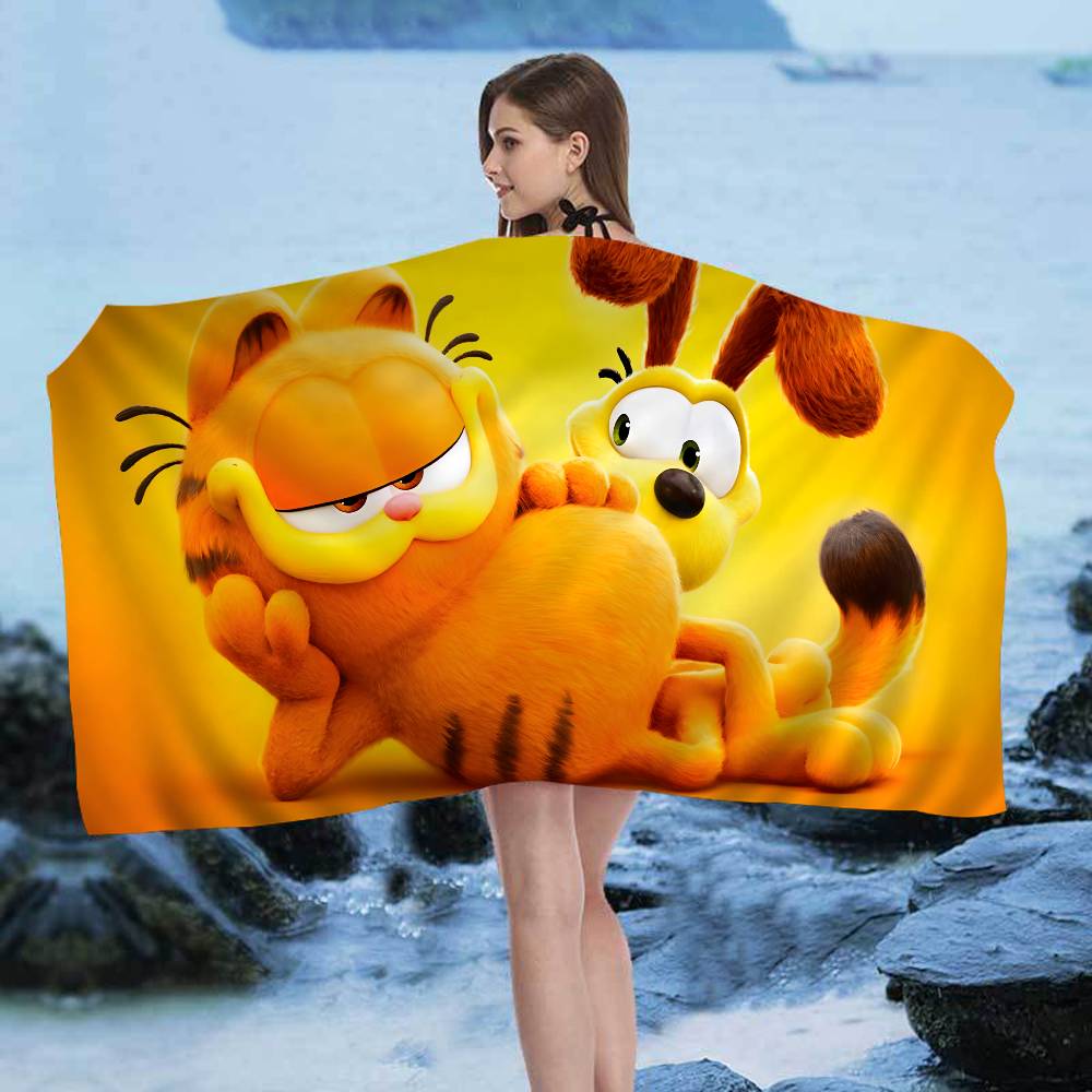 Cute-T-Garfields Microfiber Blanket Quick Drying Beach Towels Oversized Printing Super Absorbent Pool Towel Blanket