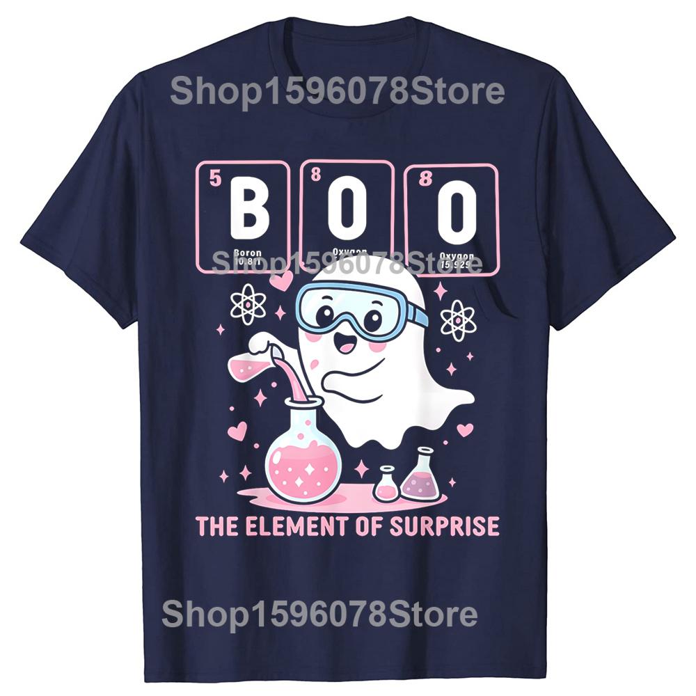 

Funny Chemistry Boo Surprise Halloween TShirt Unisex Women Clothing Fashion T Shirts Cotton Short Sleeve Oversized Tshirt Tops S