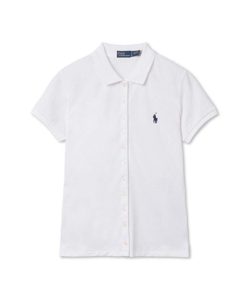 POLO RALPH LAUREN W Short Sleeve Polo Mesh Shirt - White