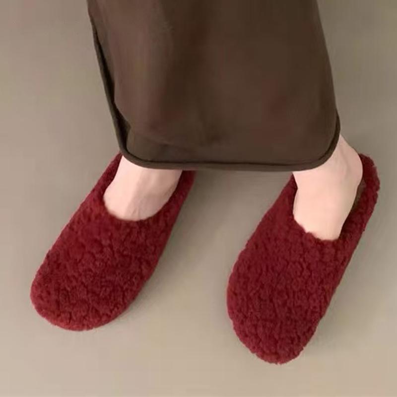 Fashion Fur Women Cotton Slipprs Flats Fashion Slingback Mules Shoes Warm Winter Woman Boots 2025 New Cozy Casual Zapatos De Mujer Botas