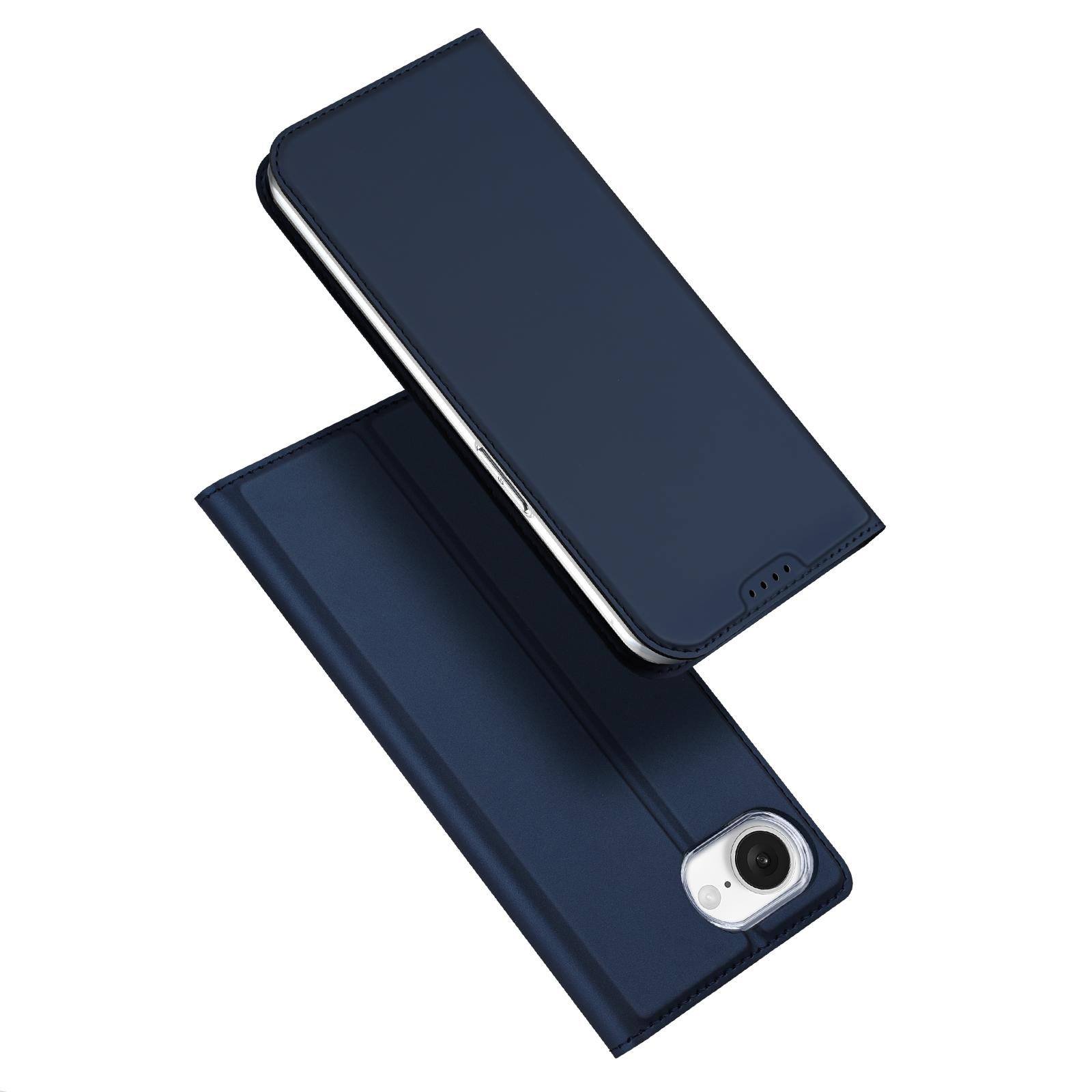 

For iPhone 16e Case DUX DUCIS Skin Pro Series Leather Cover Card Holder Blue