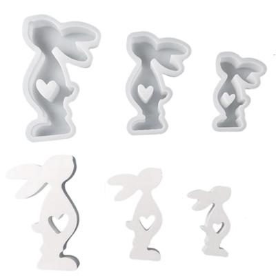Paashaas Siliconen Mal 3D Hart Konijn Kaars Mal DIY Aromatherapie Kaars Maken Tool Harsen Gips Mal Verjaardag