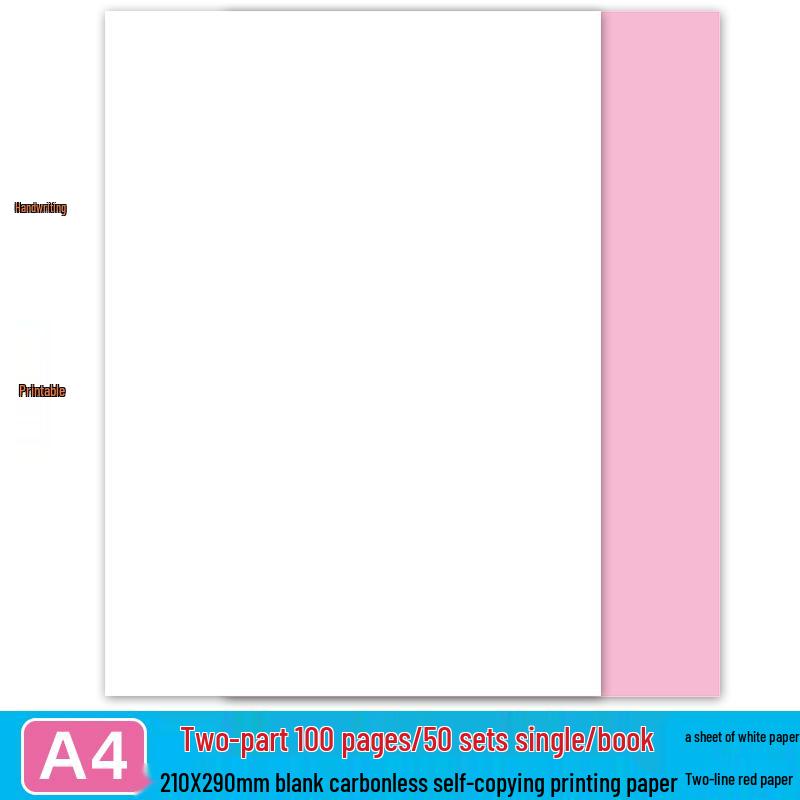 A4 & A5 Carbonless Copy Paper: Two-part, Three-part, Four-part for Invoices and Contracts.