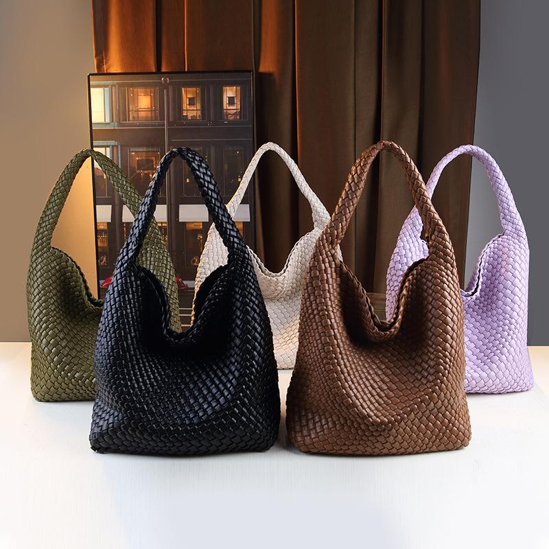 Large Capacity Hand-Woven Women'S Bags, Fashionable Versatile Mother And Child Bags, Shoulder Bags, Trendy High-End Underarm Bags, Tote Bags.
