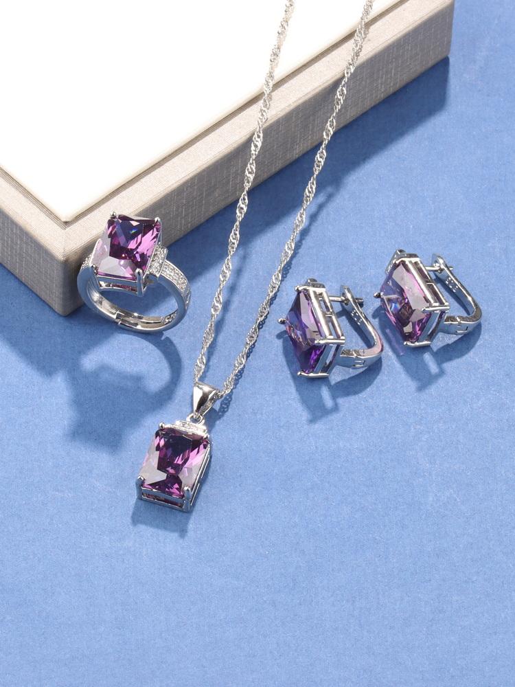 

Rectangle Jewelry Accessory Fashion Vintage Original Set Of Earrings Women S Ring Hand Bracelets Necklace Pendant 7