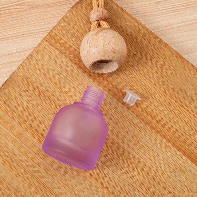 1 Stück Bunte mattierte Glasflasche Behälter 11 ml Leere Auto-Parfümflasche Aromatherapie-Flasche Auto-Anhänger Dekoration