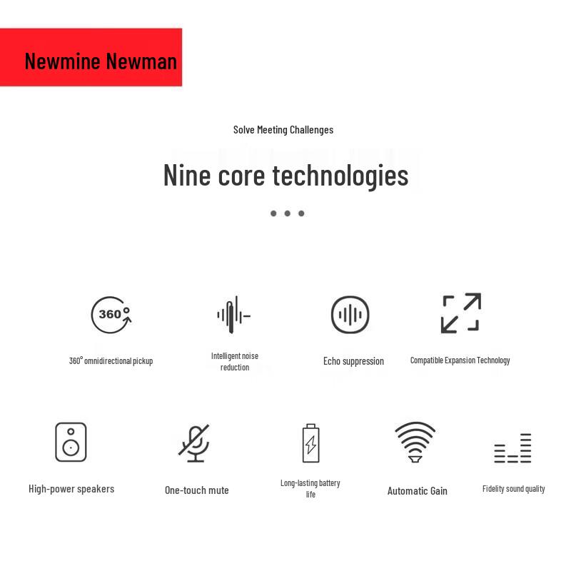 Newman NM-M06W Wireless Omnidirectional Video Conference Microphone (CN Version)