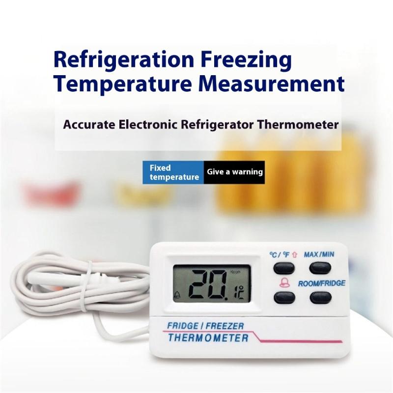 LCD Display Freezers Thermometers with ±1°C Accuracy Magnetic Mounting Strong Plastic for Home Commercial Use