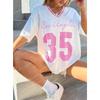 3D Digitaldruck T-Shirt Teen Damen Kurzarm Top Vielseitig Atmungsaktiv