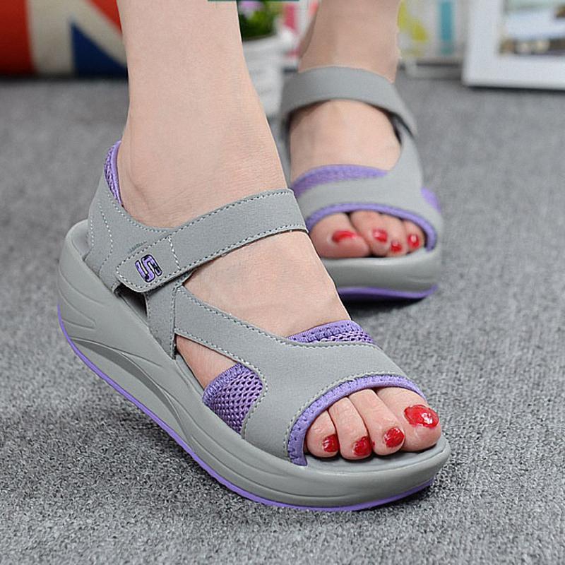 2025 Summer Women Shoes Mesh Fish Platform Sandals Women's Open Toe Wedge Sandals Ladies Light Casual Shoes