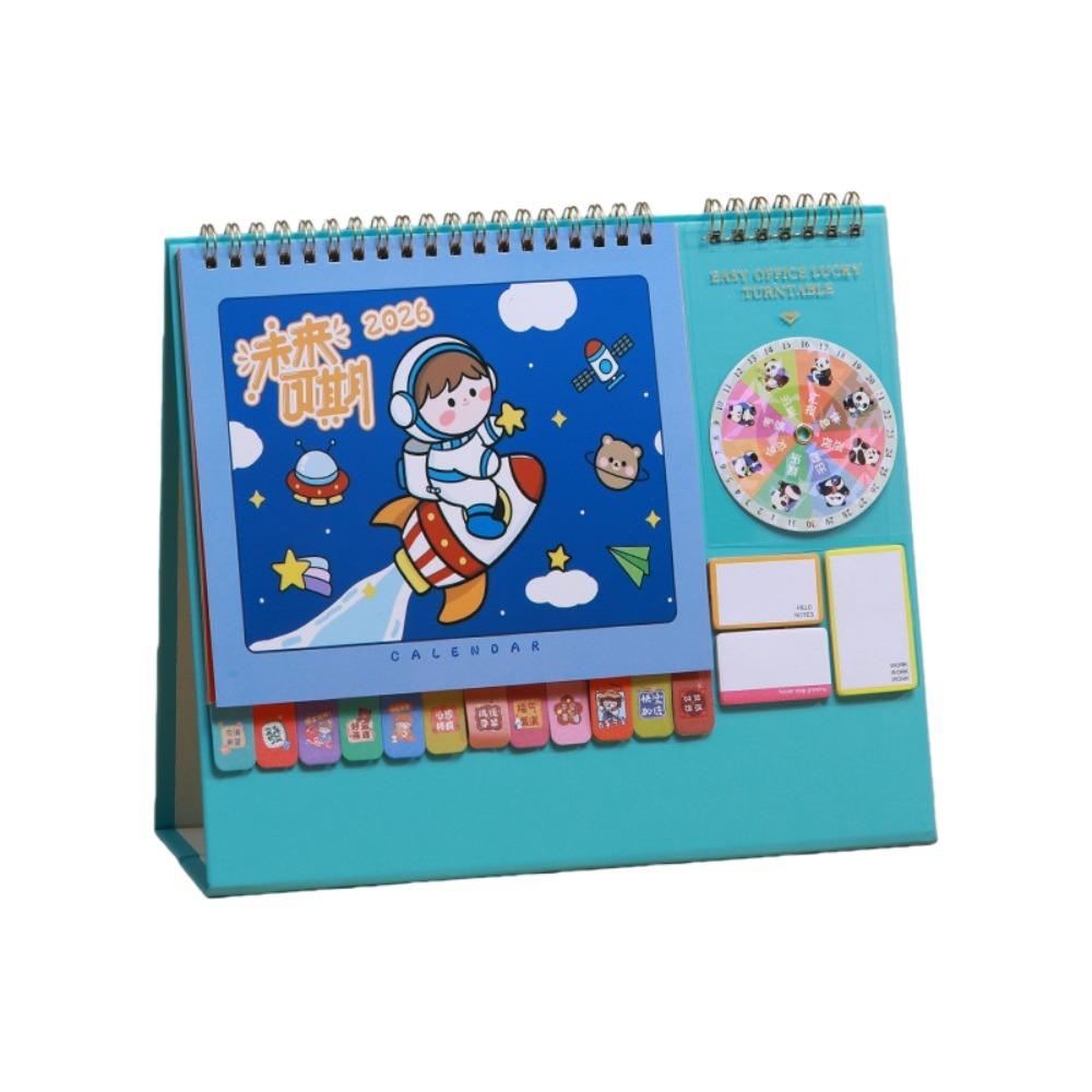 

Chinese New Year Style 2026 Desk Calendar Coil Binding Standing Flip Calendar Office Use StyleG