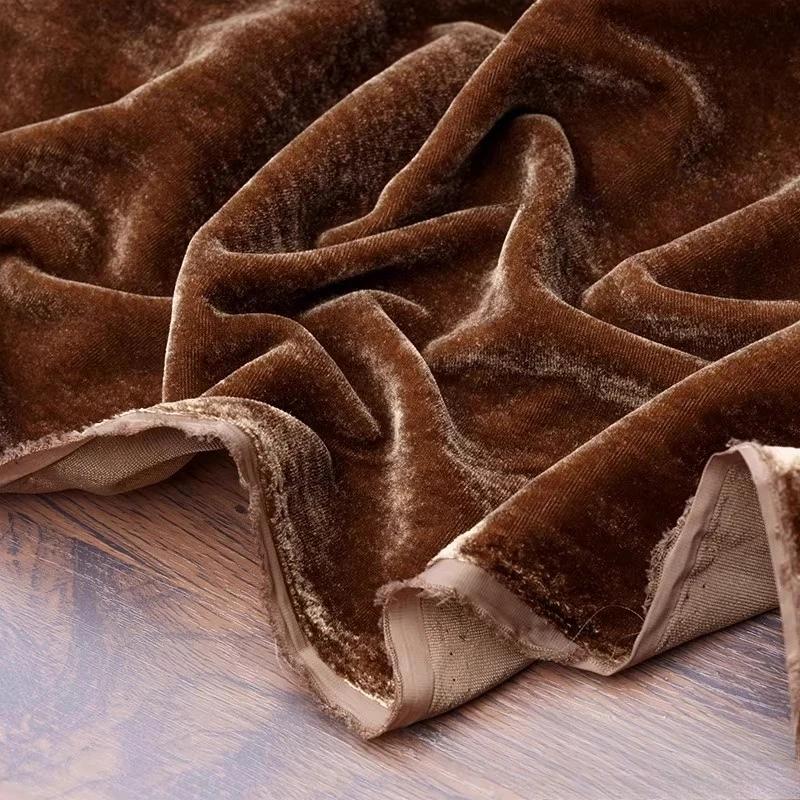 Non-elastic Woven Velvet Designer Fabric for DIY Sewing Dress Set,Half Skirt, Wide-leg Pants, Cotton-like Lustrous Velvet Fabric