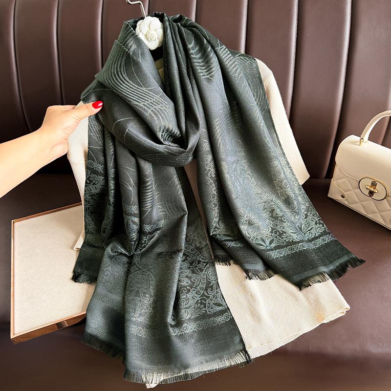 

Богемный пашминовый хиджаб, длинный мусульманский кашемировый платок, женский фуляр, мягкий тюрбан, повязки на голову для женщин, осенняя повязка на голову, буфанда