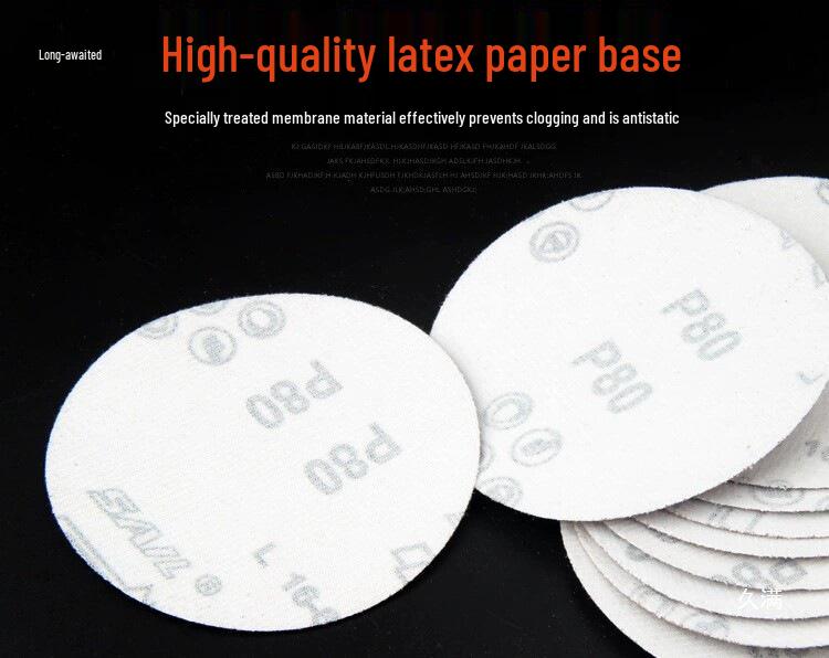 4-inch Flocked Sanding Discs, 100mm Diameter, Woodworking Sandpaper, 100 Pack