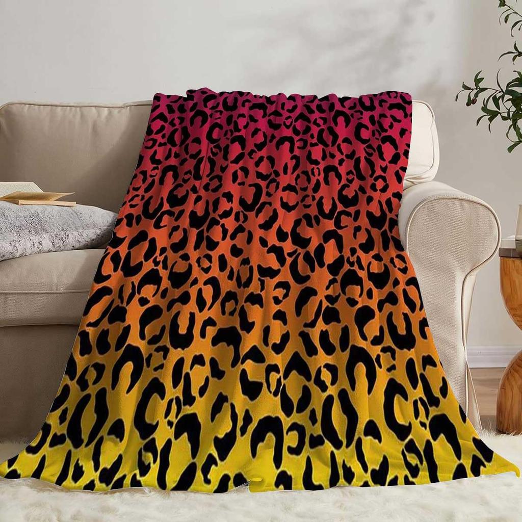 Farbe Leopardenmuster Digitaldruck Decke Damen Erwachsene Flanelldecke Wildleder-Muster Bett Sofa Decke