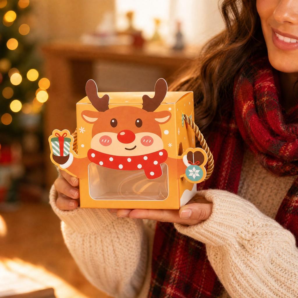 Christmas Gift Boxes with Clear Window for and Candy - Holiday Packaging Boxes for Party Favors