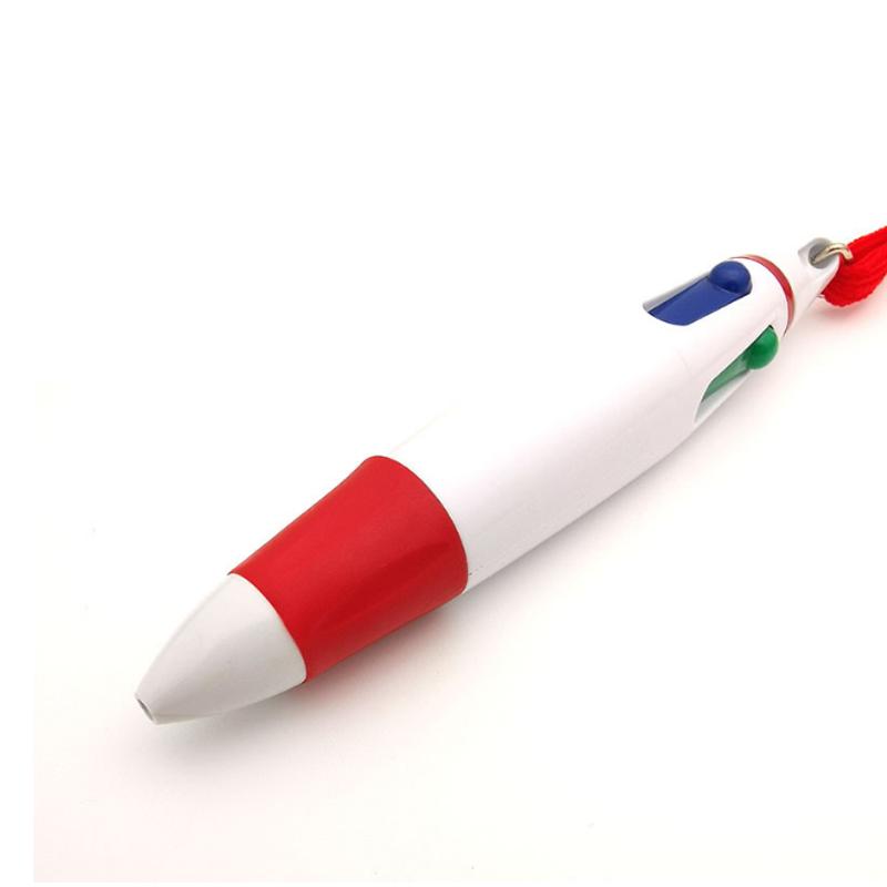 1PCS Creative Plastic Lanyard Four Color Ballpoint Pen Multicolor Student Gifts Office School Supplies