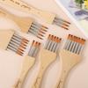 3Pcs Artist Paint Brush Set Multi Head Wood Handle Paint Brushes with Soft Nylon Bristles For Oil Watercolor Acrylic