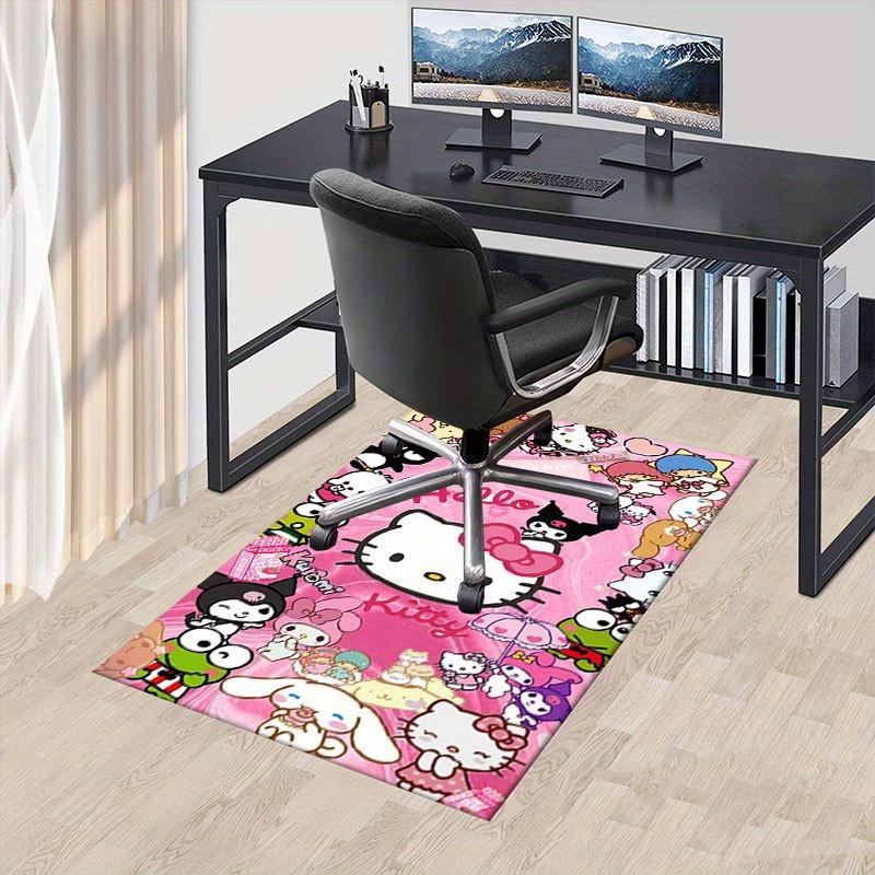 1pc Sanrio Hello Kitty Mermaid Printed Office Carpet Rectangle Rug Under The Table,Perfect Room Decor for Living Room, Bedroom, Kitchen, Non-slip Floo