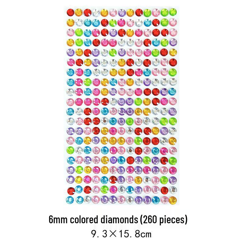 Gem Stickers: Kids' 3D Acrylic Crystal DIY Rhinestone Decorations, Colorful Cross-Border Designs for Girls