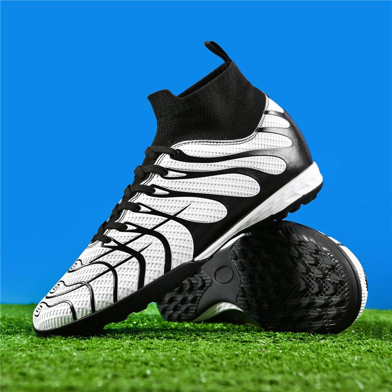 Overseas men's and women's high-top breathable football shoes indoor/outdoor sports shoes straight hair