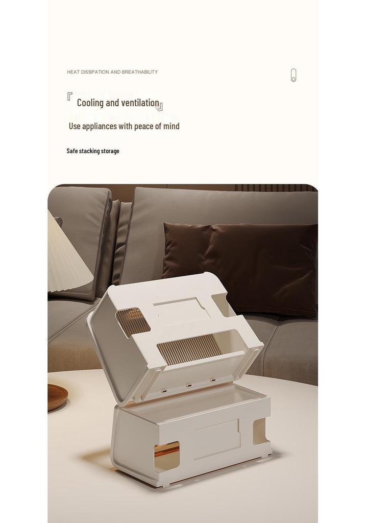 Wall-Mounted Multi-Functional Storage Box for WiFi Router, Power Strip, and Cable Management