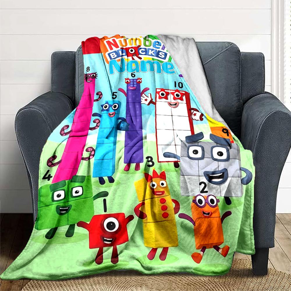 Custom Name City Colorful Cubes Party Blanket For Couch Bed Plush Cozy Fuzzy Blanket Super Soft Warm Blankets For Fall And Winter 0916152