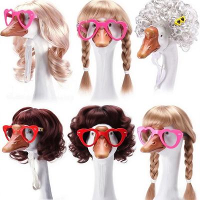 American Goose Themed Handmade Crochet Dog Wig Cap Cute Pet Party Decoration Accessories