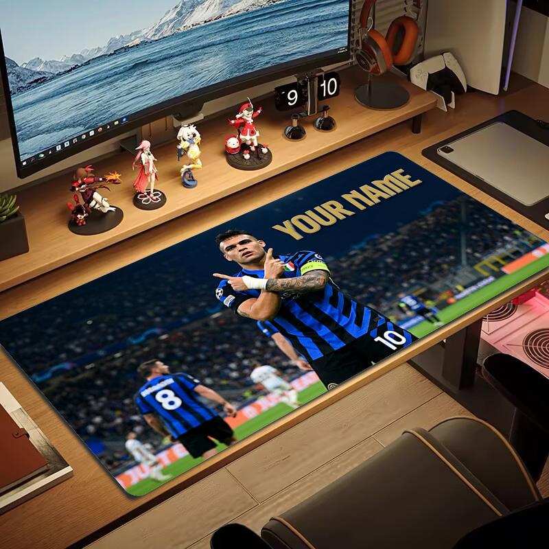 Tappetino per Mouse Personalizzato Inter Milan Grande Cuscino per Tavolo da Gioco Antiscivolo Laptop Tablet Mousepad Grande Tappetino XXL Mini PC Tappetino da Gioco Con bordo bloccato_XIA