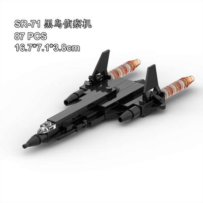 Militärserie MOC Bausteine SR-71 Blackbird Aufklärungsflugzeug Frei drehbarer Flieger Kinderspielzeug zum Zusammenbauen