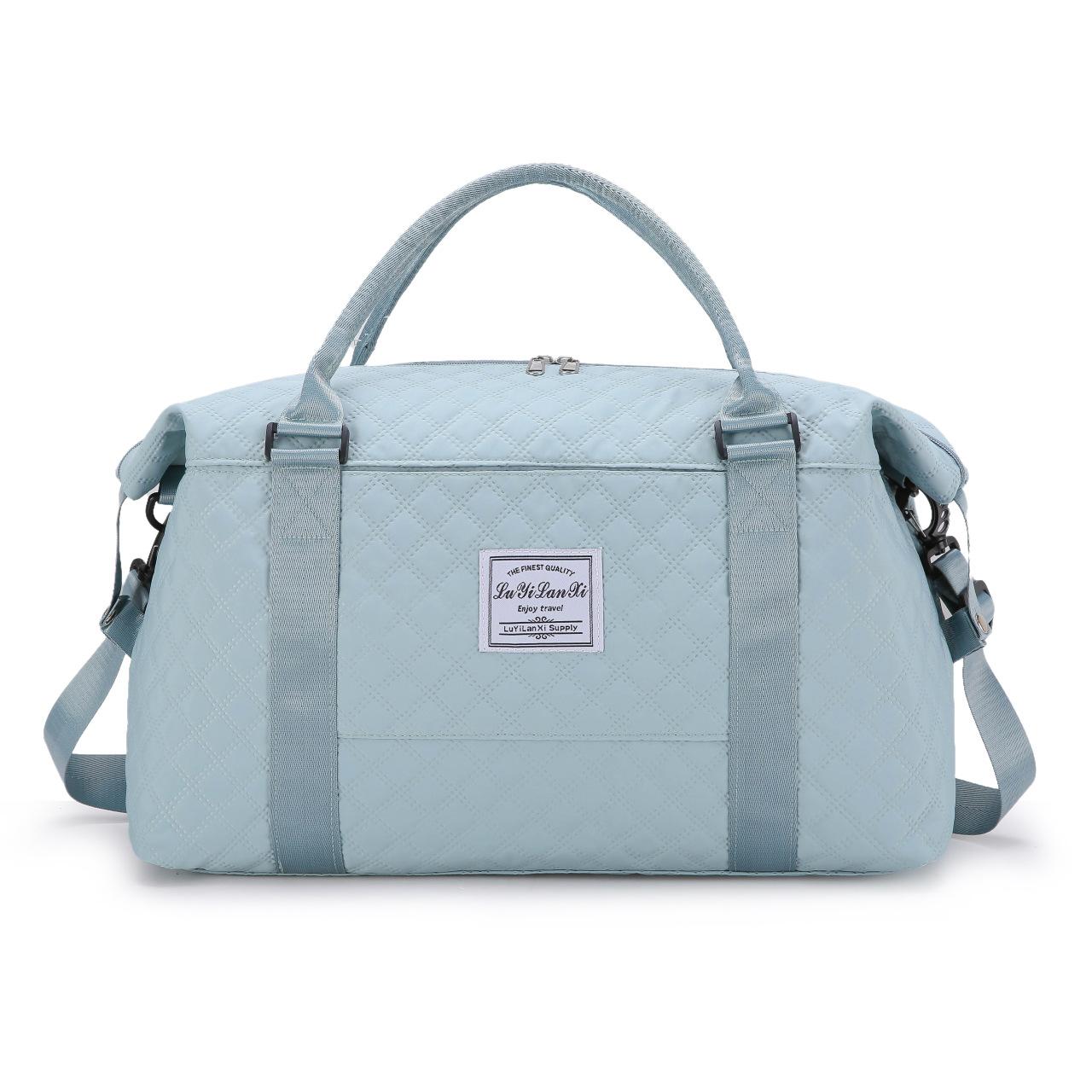 

Large-capacity hand-held travel bag Fitness short-distance light business trip luggage bag Travel can cover tie rod maternity bag зелений