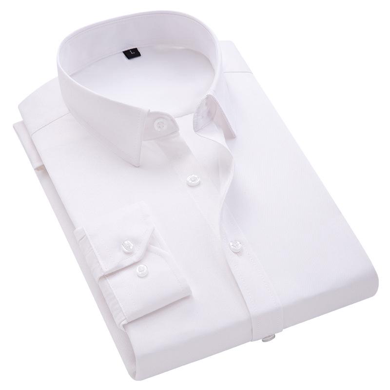 Spring Main Promotion Men's Long-sleeved Shirt Business Casual Solid Color Bottoming Close-fitting Clothing