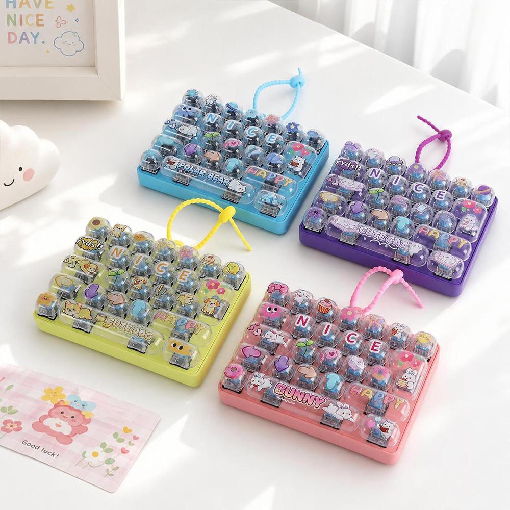 Clear Key Sounds Mechanical Keyboard Toy Cartoon Animal Patterns Bag Pendant Charm Gift Giving