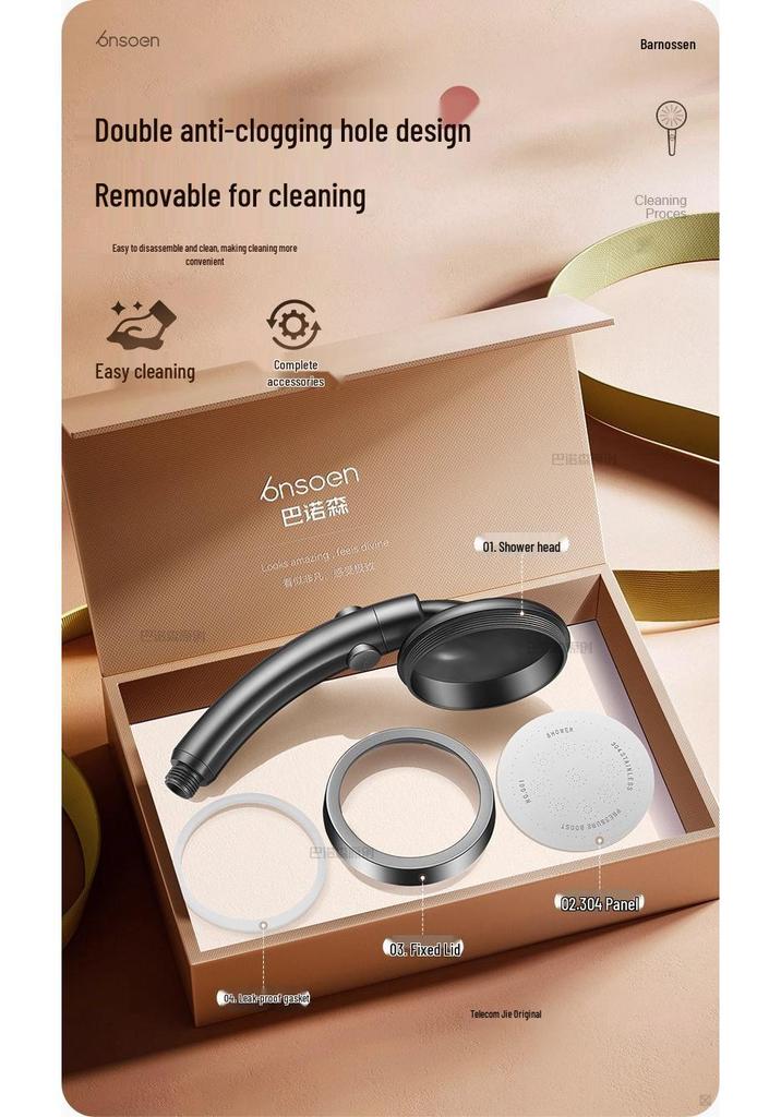 Adjustable Pressurized Elbow Booster Shower Head Faucet for Strong Water Flow