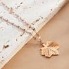 Douyin Same One-Leaf Rich Necklace Rose Gold Maple Tree Collarbone Chain Personalized Niche Accessories