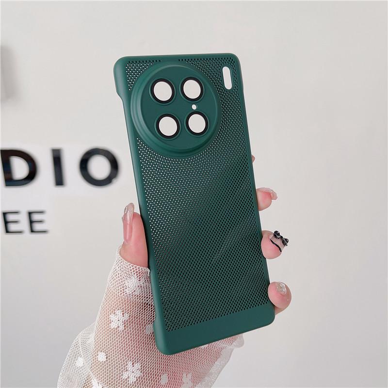 Frameless Heat Dissipation Case With Lens Film For Vivo X90 X90s X80 Pro Plus Breathable Cooling Grid Hard PC Cover Back Shell Protector
