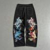 American Street Niche Printing Loose Straight Jeans Casual Design Trendy Pants