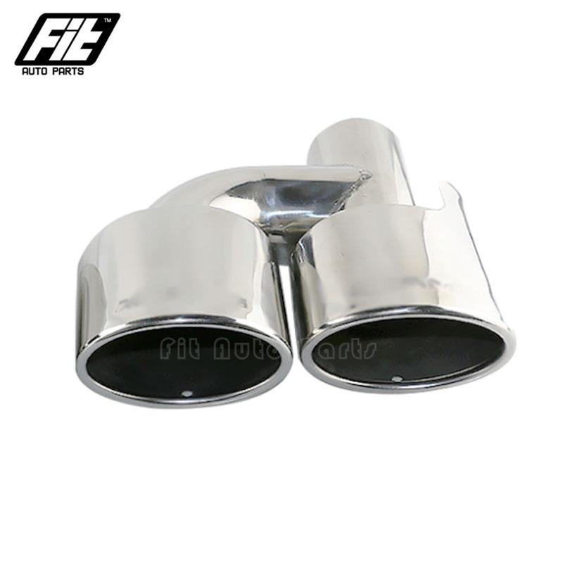 1PCS Stainless Steel Silver Exhaust Pipe Car 2.5'' Inelt Oval Dual Exhaust Tip for W204 C200 C260 Muffler Tailpipe