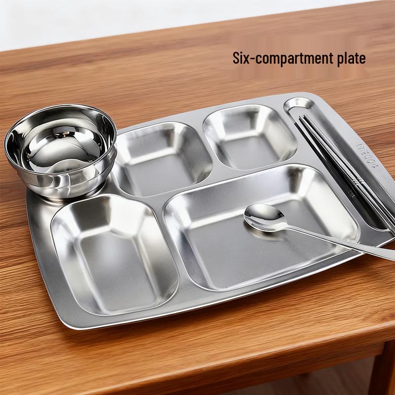 Zhongjingtang 304 Stainless Steel 6-Compartment Meal Set