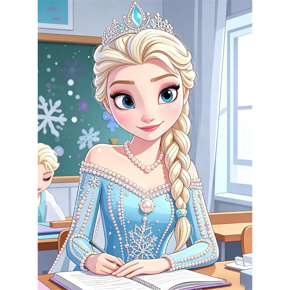 

Disney Princess Elsa Pearl Art Kit DIY Pearl Painting Set Pearl Art Wall Decor Suitable for Home Office Handmade Gif 30x40