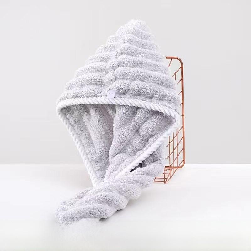 Coral Fleece Hair Drying Cap With Soft Absorbent Material For Home Use